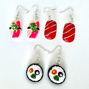 Sushi Earrings - Asian Earrings - Fish Earrings - Japanese Earrings